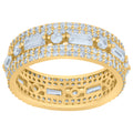 925 Sterling Silver Yellow-Tone Womens Baguette Cubic-Zirconia Fashion Ring Sizes 6 To 9