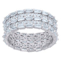 925 Sterling Silver Womens Baguette Cubic-Zirconia Fashion Ring Sizes 6 To 9