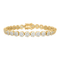 925 Sterling Silver Yellow-Tone Womens Cubic-Zirconia Fashion Link Bracelet Size 7
