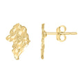 10K Yellow Gold Mens Nugget Stud Earrings