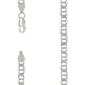 925 Sterling Silver Solid Classic Mariner Chain 5mm-20