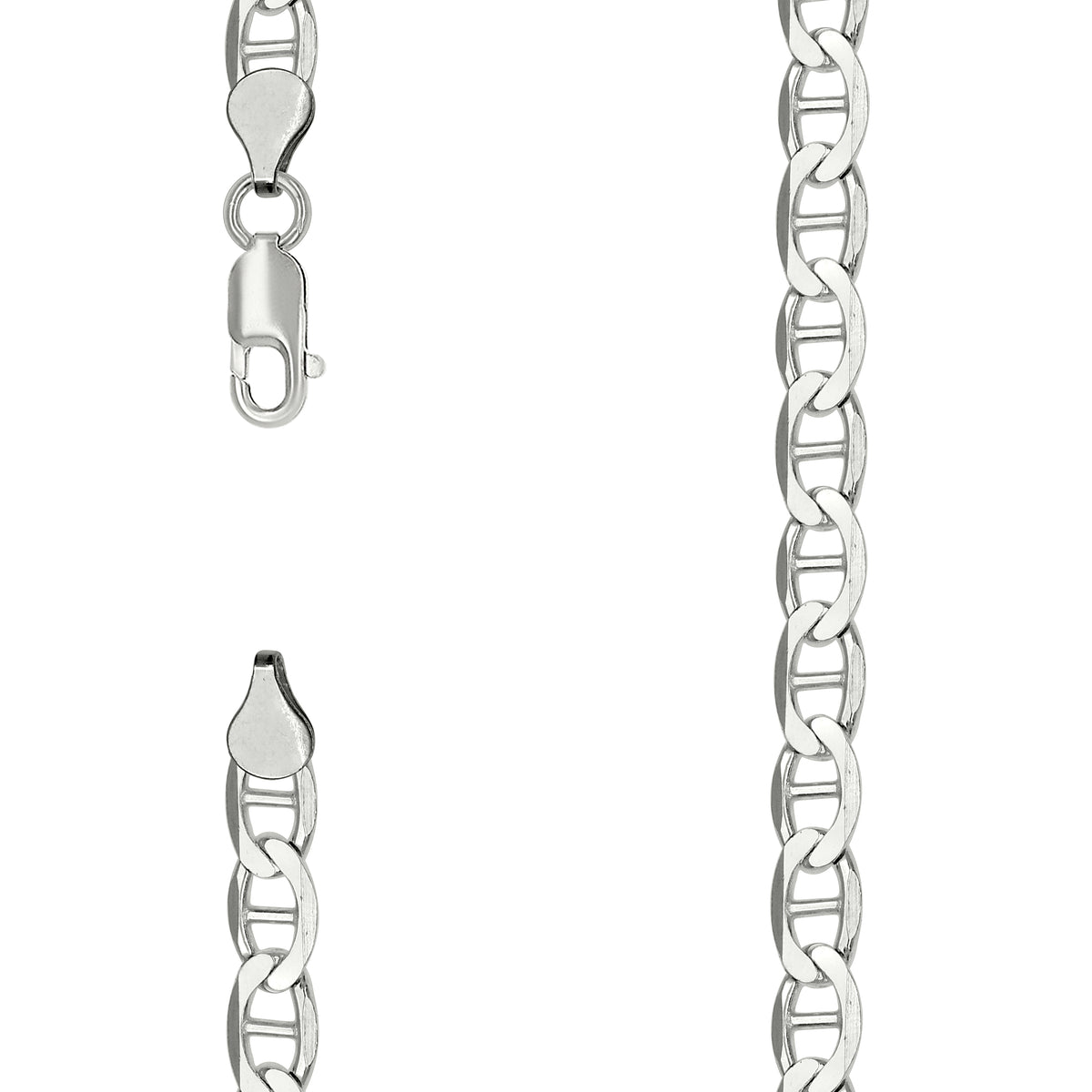 925 Sterling Silver Solid Classic Mariner Chain 6mm