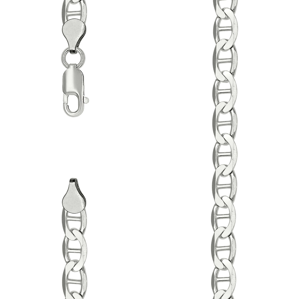925 Sterling Silver Solid Classic Mariner Chain 6mm-7