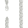 925 Sterling Silver Solid Classic Mariner Chain 9.5mm-22