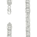 925 Sterling Silver Solid Pave Classic Mariner Chain 13mm-30