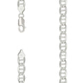 925 Sterling Silver Solid Pave Classic Mariner Chain 7mm-20