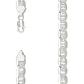925 Sterling Silver Solid Pave Classic Mariner Chain 9.5mm-24