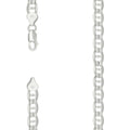 925 Sterling Silver Solid Pave Classic Mariner Chain 8mm-16