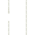 925 Silver Pave Super Flat Figaro Chain 3.6mm-8"