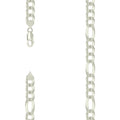 925 Silver Pave Super Flat Figaro Chain 9.8mm-22"