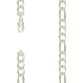 925 Silver Pave Super Flat Figaro Chain 11.5mm-8"