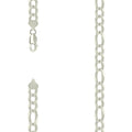925 Silver Pave Super Flat Figaro Chain 8.6mm-24"