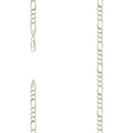 925 Silver Pave Super Flat Figaro Chain 5.7mm-22"