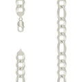 925 Silver Pave Super Flat Figaro Chain 14mm-26"