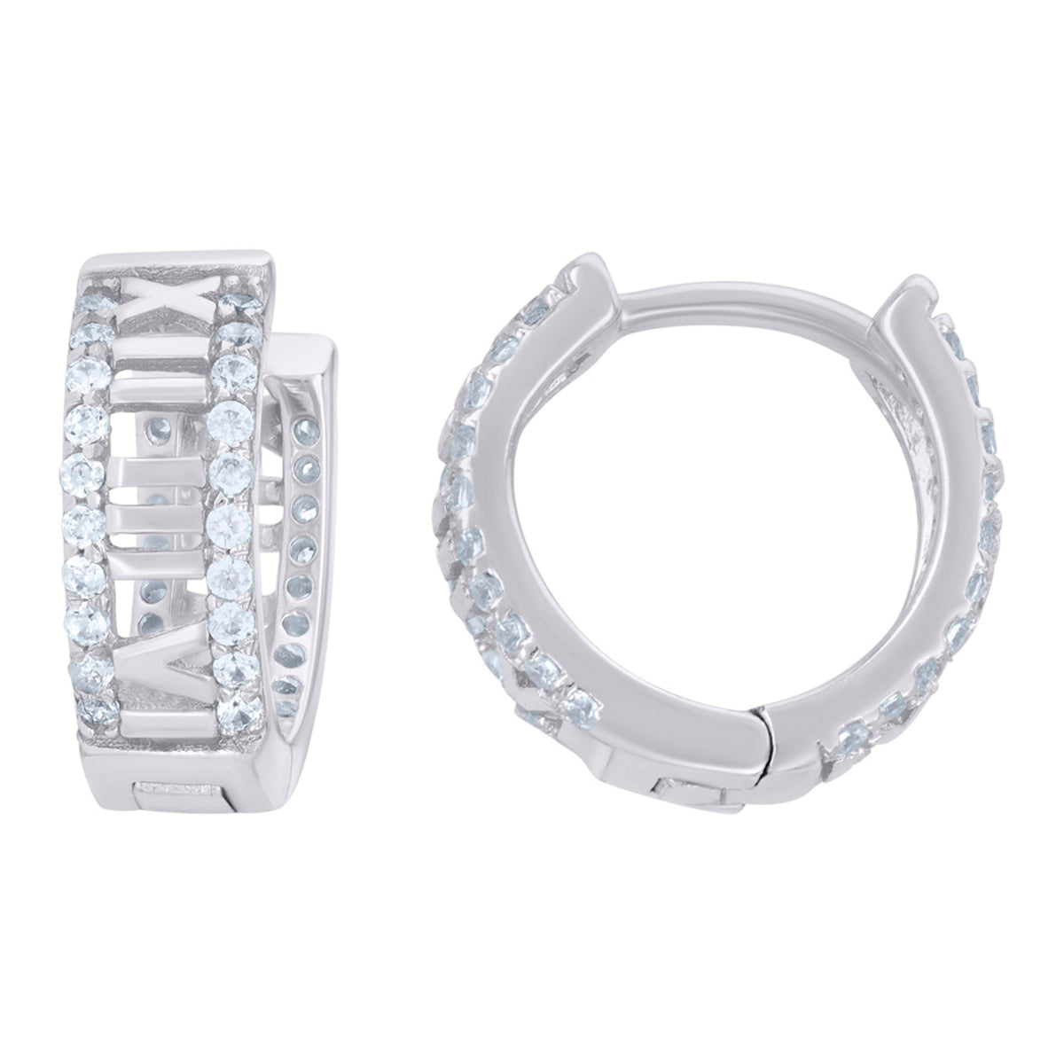 925 Sterling Silver Womens Cubic-Zirconia Fashion Endless Hoop Earrings