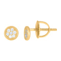 925 Sterling Silver Yellow-Tone Mens Cubic-Zirconia Fashion Stud Earrings