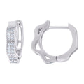 925 Sterling Silver Womens Cubic-Zirconia Double Row Fashion Endless Hoop Earrings