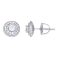 925 Sterling Silver Womens Cubic-Zirconia Round Fashion Stud Earrings
