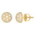 925 Sterling Silver Yellow-Tone Mens Cubic-Zirconia Fashion Stud Earrings