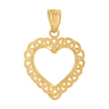 10K Yellow Gold Womens Heart Charm Pendant