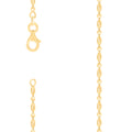 925 Sterling Silver Yellow-Tone Womens Moon-Cut Chain Anklet 2 mm Size 10 Inches