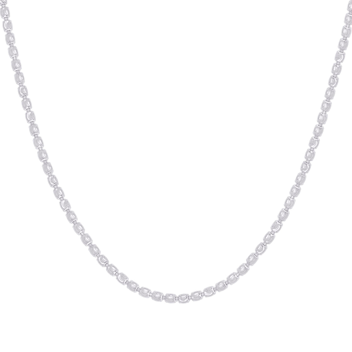 925 Sterling Silver Womens Barrel Moon-Cut Chain Anklet 3 mm Size 10 Inches