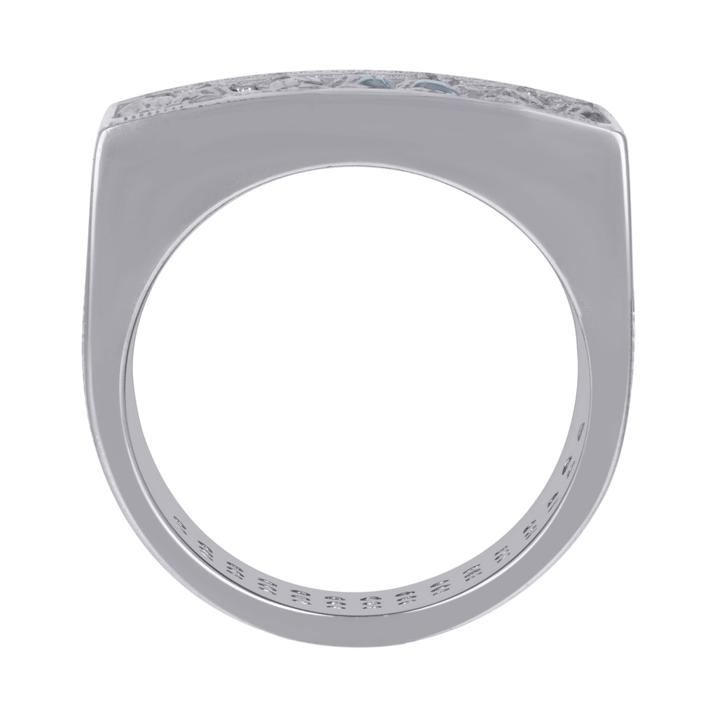 925 Sterling Silver Mens Cubic-Zirconia Last Supper Religious Ring