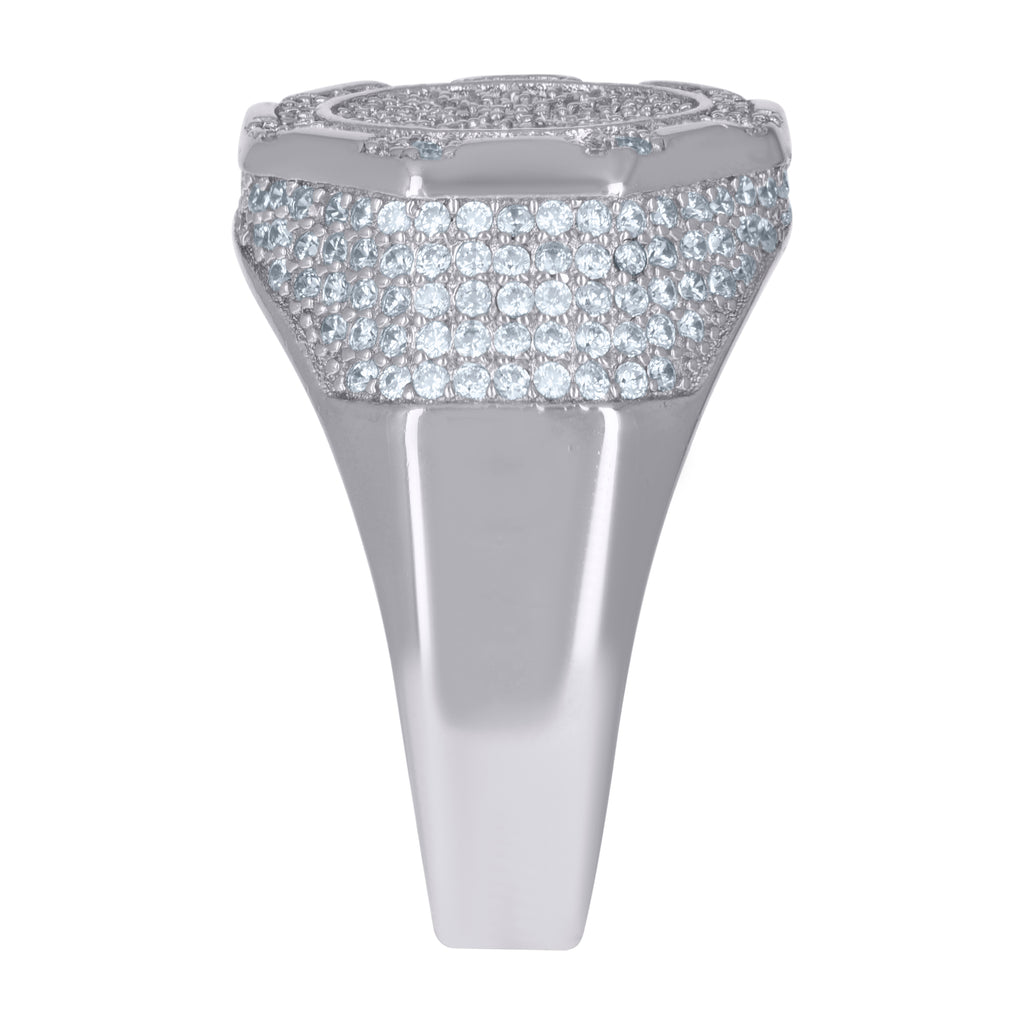 925 Sterling Silver Mens Cubic-Zirconia Fashion Ring Size 9