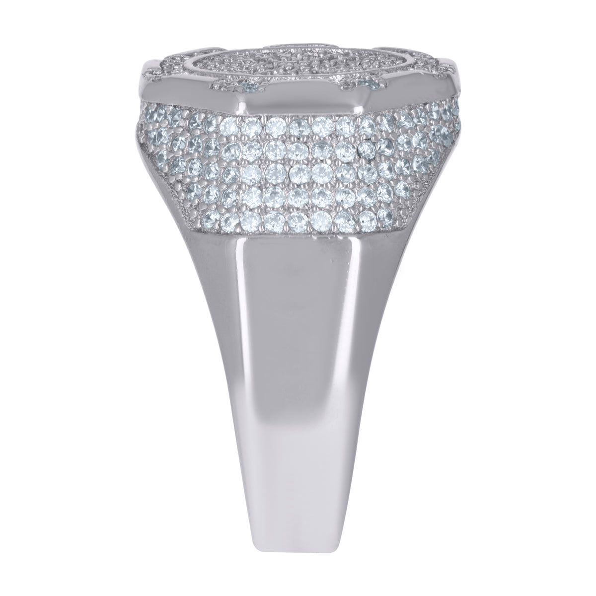 925 Sterling Silver Mens Cubic-Zirconia Fashion Ring Size 9