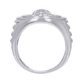 925 Sterling Silver Mens Cubic-Zirconia Jesus Religious Ring Size 12