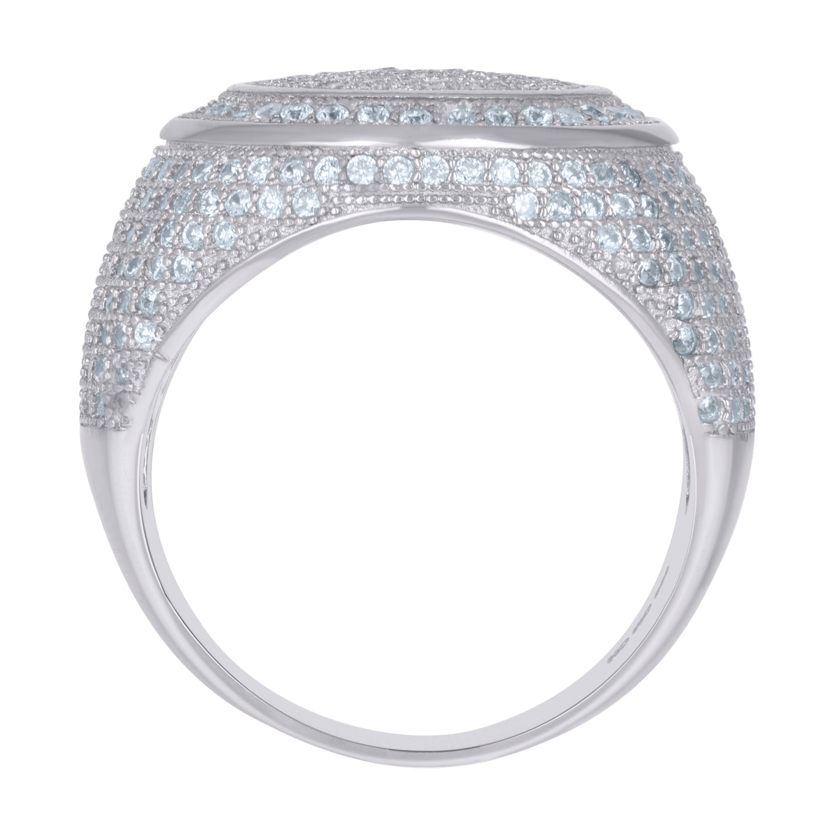 925 Sterling Silver Mens Cubic-Zirconia Cluster Fashion Ring Size 9