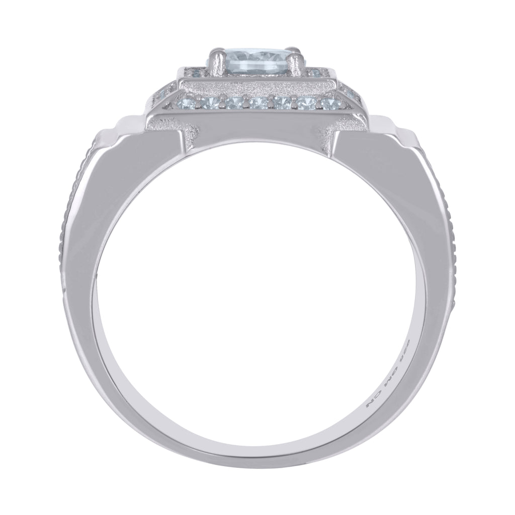 925 Sterling Silver Mens Cubic-Zirconia Fashion Ring Size 10