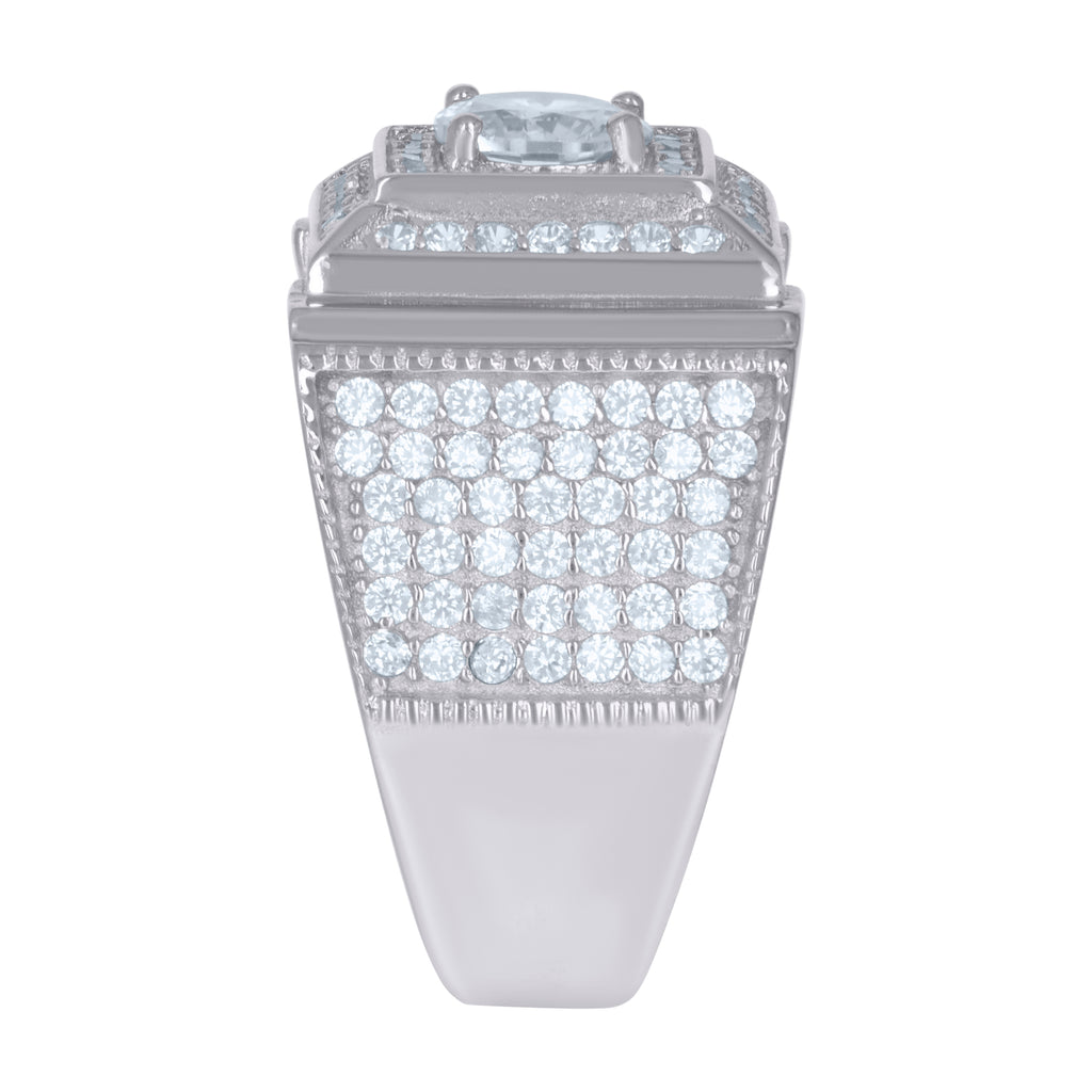925 Sterling Silver Mens Cubic-Zirconia Fashion Ring Size 10