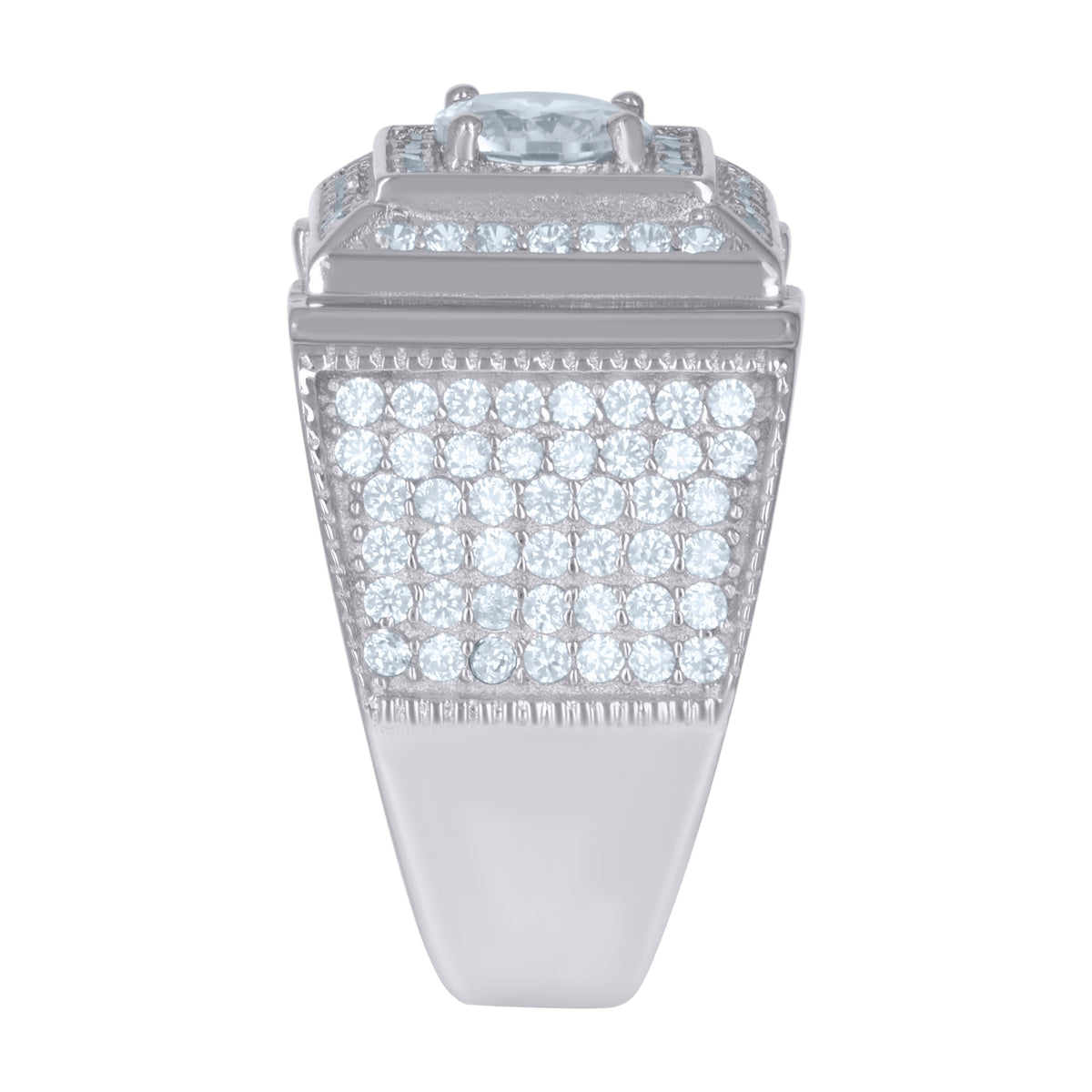 925 Sterling Silver Mens Cubic-Zirconia Fashion Ring Size 9