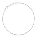 925 Sterling Silver Womens Box Chain Anklet 1.1 mm Size 10 Inches