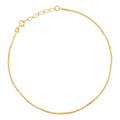 925 Sterling Silver Yellow-Tone Womens Box Chain Anklet 1.1 mm Size 10 Inches