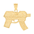 10K Yellow Gold Mens Gun Weapon Charm Pendant
