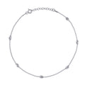925 Sterling Silver Womens Fancy Chain Anklet 2.9 mm Size 10 Inches