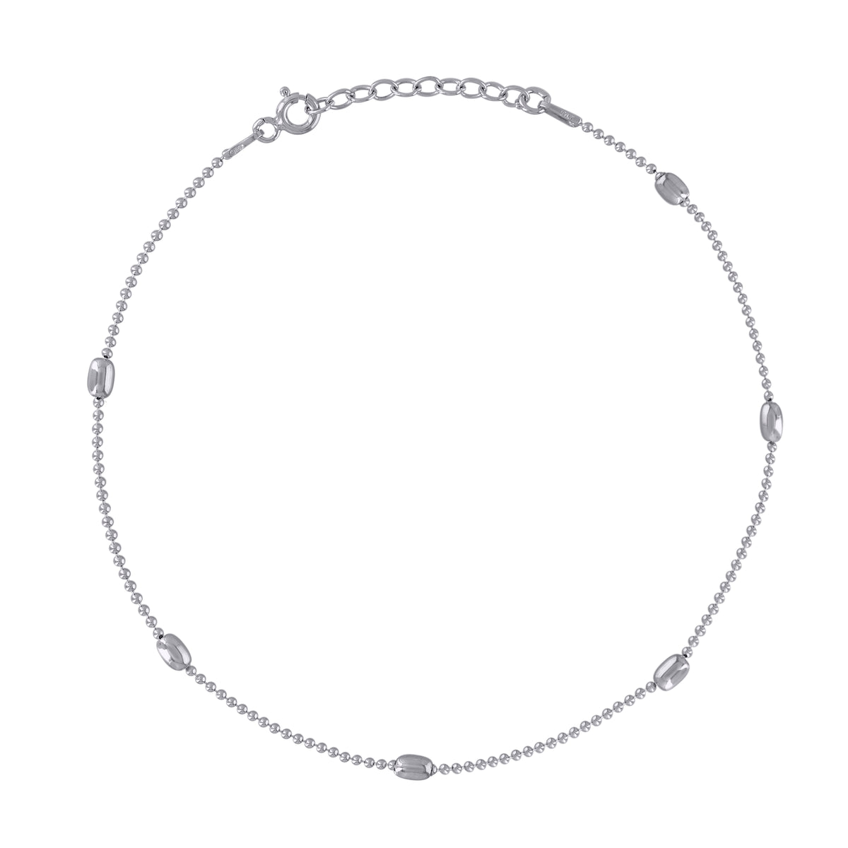 925 Sterling Silver Womens Fancy Chain Anklet 2.9 mm Size 10 Inches