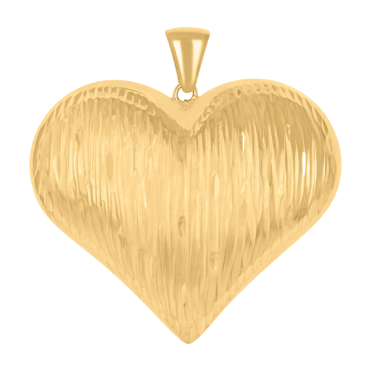 10K Yellow Gold Womens Love Heart Charm Pendant