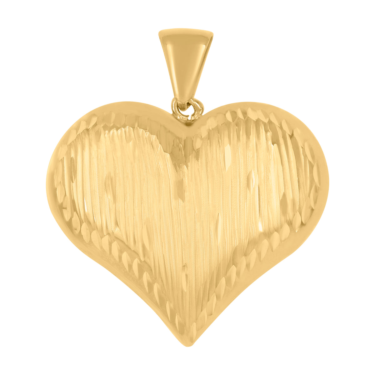 10K Yellow Gold Womens Love Heart Charm Pendant