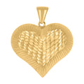 10K Yellow Gold Womens Love Heart Charm Pendant