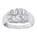925 Sterling Silver Womens Diamond-Cut Nugget Ring Size 9