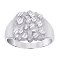 925 Sterling Silver Womens Diamond-Cut Nugget Ring Size 11