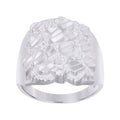 925 Sterling Silver Mens Diamond-Cut Nugget Fashion Ring Size 12