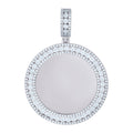 925 Sterling Silver Unisex Cubic-Zirconia Picture Frame Pendant