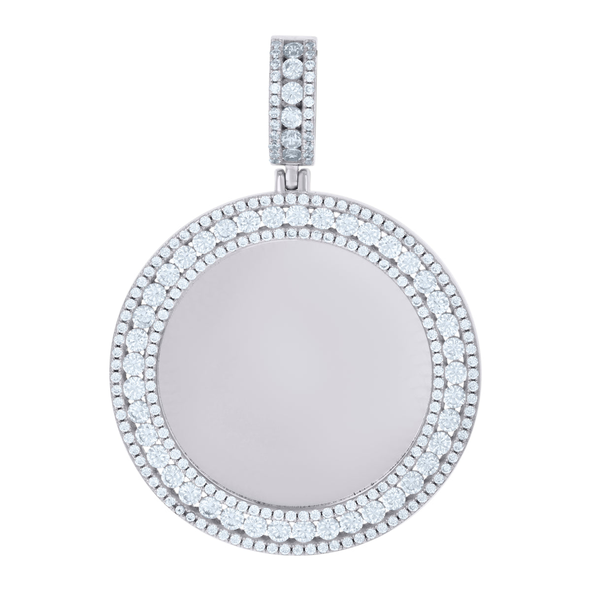 925 Sterling Silver Unisex Cubic-Zirconia Picture Frame Pendant