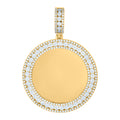 925 Sterling Silver Yellow-Tone Unisex Cubic-Zirconia Picture Frame Pendant