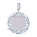 925 Sterling Silver Unisex Cubic-Zirconia Picture Frame Pendant