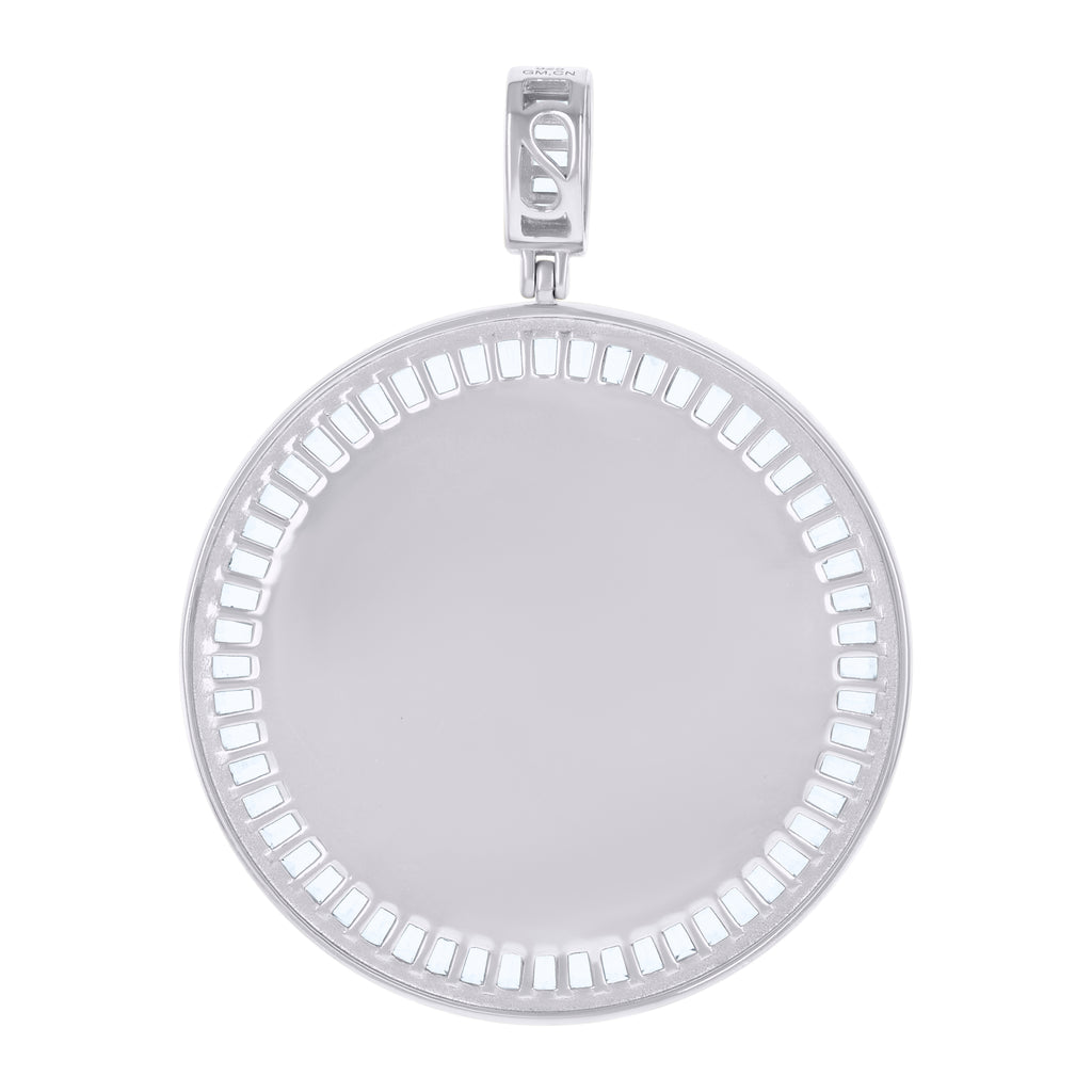 925 Sterling Silver Unisex Cubic-Zirconia Picture Frame Pendant